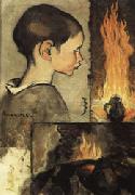 Louis Anquetin Child's Profile and Study for a Still Life oil on canvas